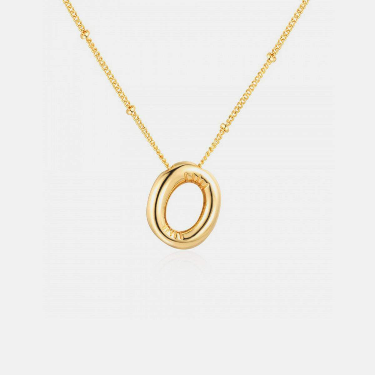 Gold-Plated Letter Pendant Necklace - Trendsi - Flyclothing LLC