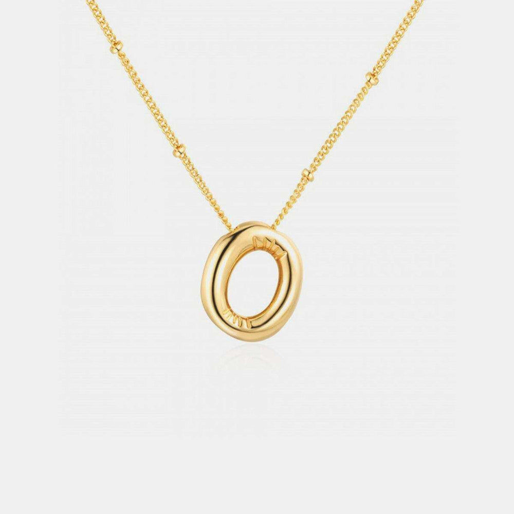 Gold-Plated Letter Pendant Necklace - Trendsi - Flyclothing LLC