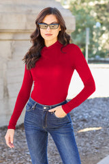 Basic Bae Full Size Mock Neck Long Sleeve Bodysuit - ShopBasicbae - Flyclothing LLC