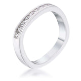 .9Ct Channel Set Princess Cut Rhodium Plated Square Shaped Stackable Band - JGI - Flyclothing LLC