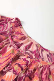 Floral Print Ruffled Puff Short Sleeve Blouse - Trendsi - Flyclothing LLC