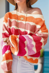 Boat Neck Long Sleeve Sweater - Trendsi - Flyclothing LLC