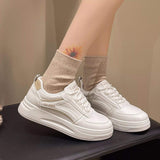 Classic Lace-Up Platform Sneakers - Trendsi - Flyclothing LLC