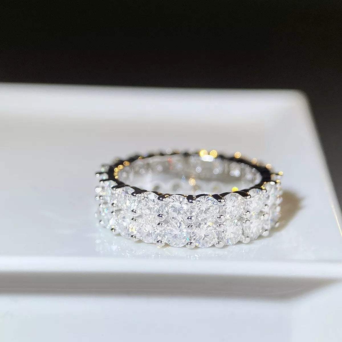 925 Sterling Silver Moissanite Ring - Trendsi - Flyclothing LLC