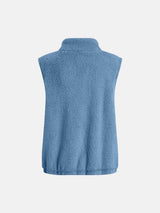 Full Size Fuzzy Zip Up Vest Coat with Pockets - Trendsi - Flyclothing LLC