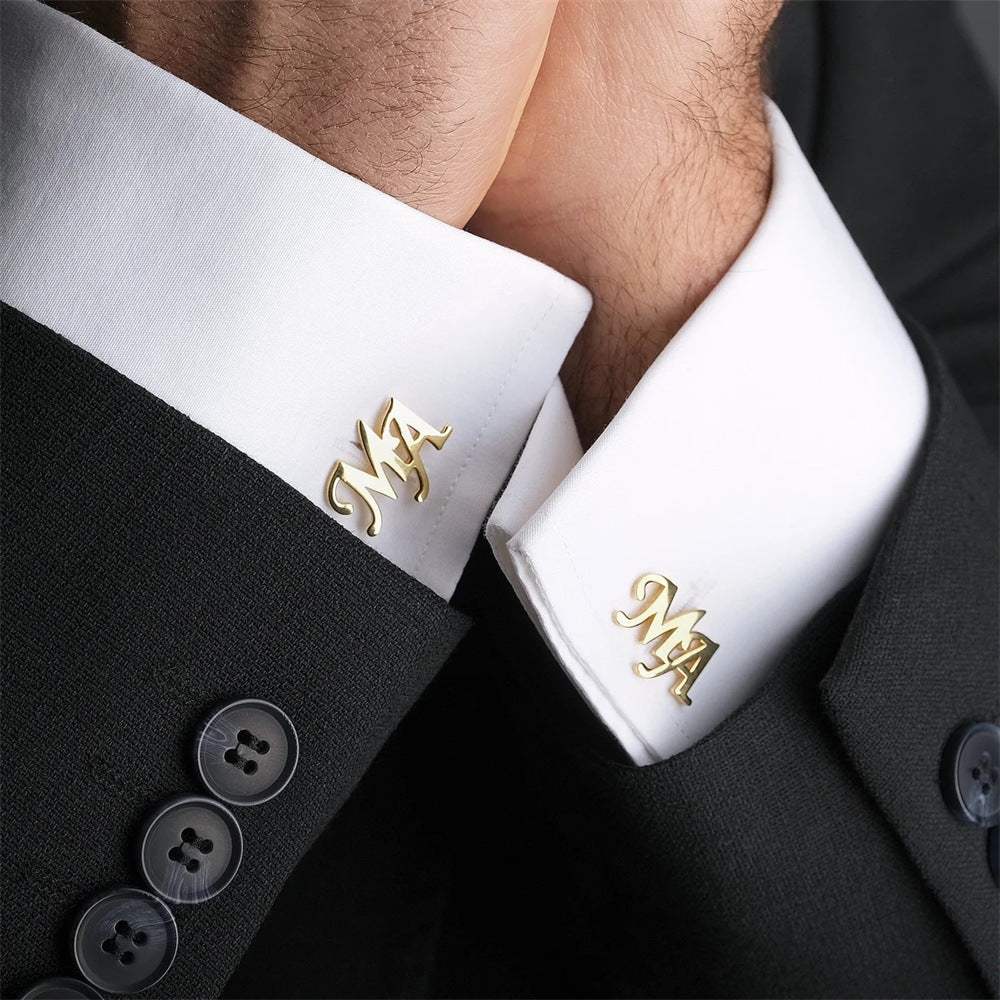 Handmade Frosted Personalized Name Abbreviation Metal Cufflinks - My Store - Flyclothing LLC
