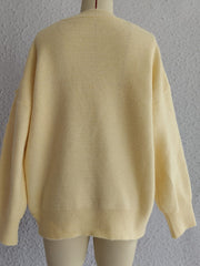 Flower Round Neck Long Sleeve Sweater - Trendsi