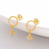 925 Sterling Silver Zircon Dangle Earrings - Trendsi - Flyclothing LLC