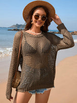 Openwork Dropped Shoulder Cover Up - Trendsi - Flyclothing LLC