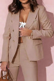 Full Size Lapel Collar Long Sleeve Blazer and Pants Set Plus Size - Trendsi - Flyclothing LLC
