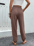 Tied High Waist Pants with Pockets Trendsi