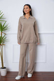 Dropped Shoulder Sweater and Long Pants Set - Trendsi - Flyclothing LLC