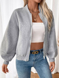 Perfee Zip Up Long Sleeve Sweatshirt - Trendsi
