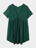 V-Neck Short Sleeve Lounge Dress - Trendsi - Flyclothing LLC