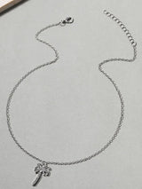 Zircon Palm Tree Pendant Necklace - Trendsi - Flyclothing LLC