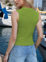 Button Down V-Neck Sweater Vest - Trendsi - Flyclothing LLC