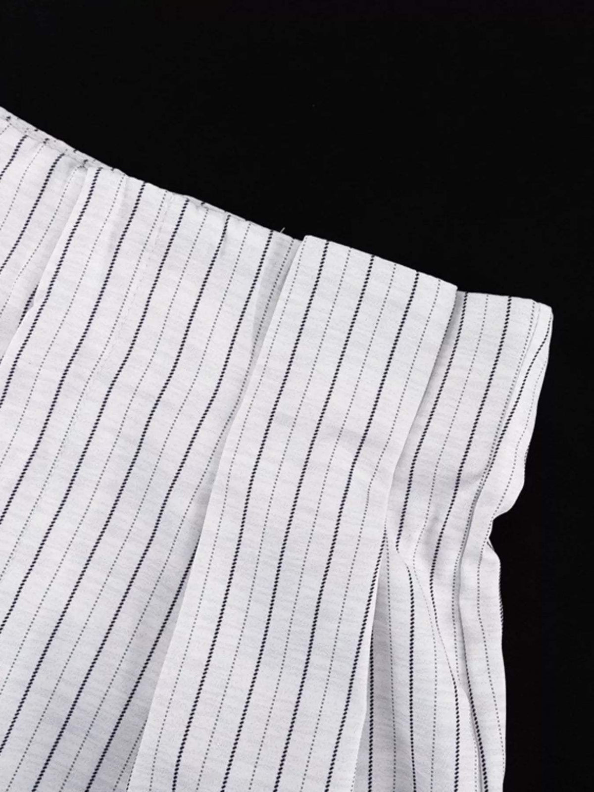 Pinstripe Cropped Blazer and Pleated Shorts Set - Trendsi - Flyclothing LLC