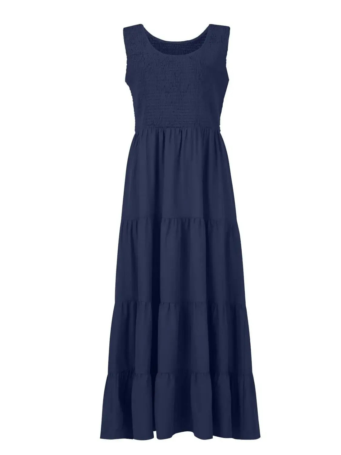 Tiered Smocked Wide Strap Dress - Trendsi - Flyclothing LLC