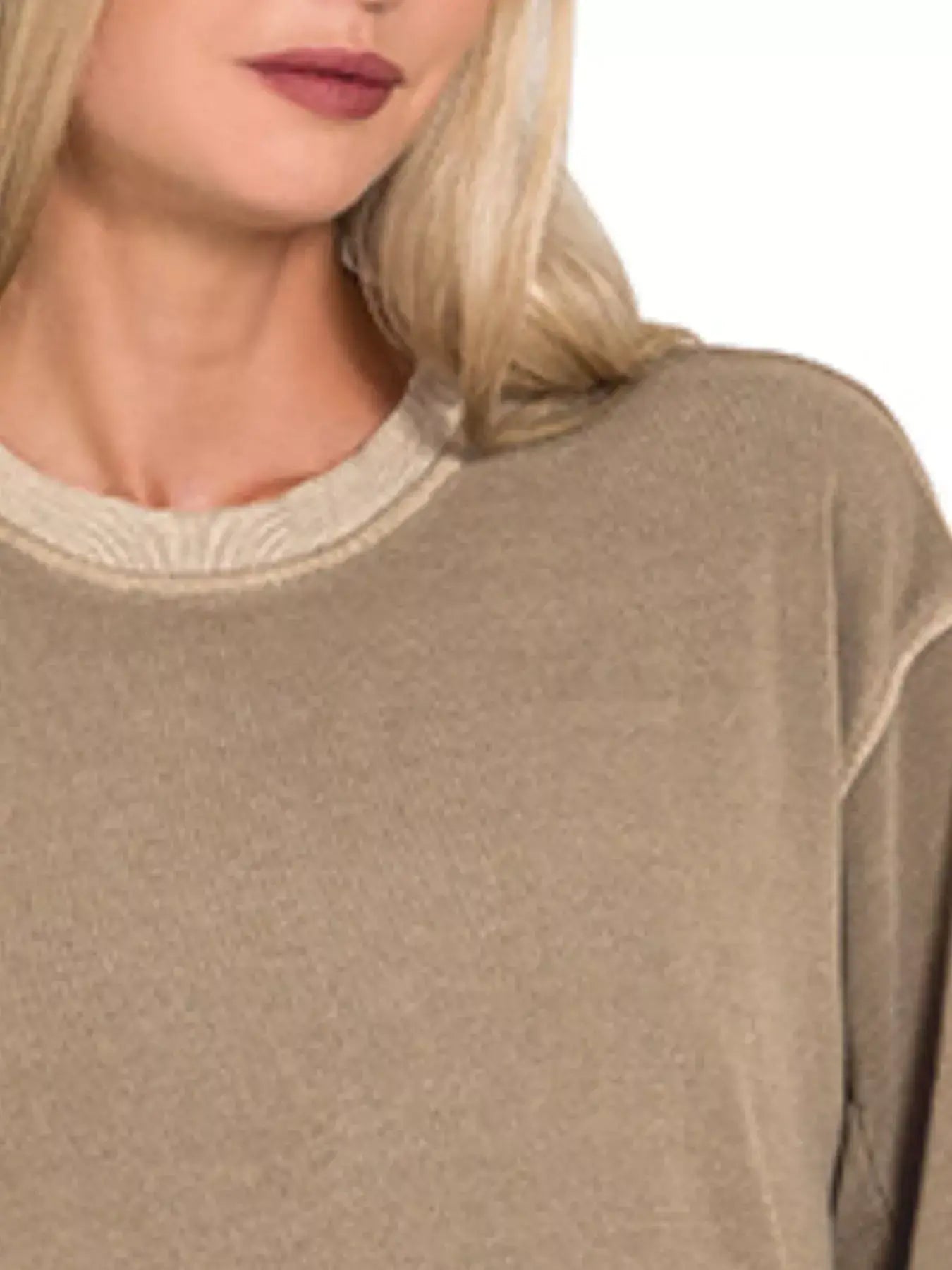 Zenana Soft Fleece Pigment Dye Sweatshirts Dress - Trendsi - Flyclothing LLC