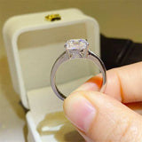 3 Carat Moissanite 925 Sterling Silver Square Shape Ring - Trendsi - Flyclothing LLC