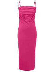 Backless Cowl Neck Sleeveless Cami Dress - Trendsi