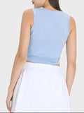 Drawstring Ruched Wide Strap Active Tank - Trendsi - Flyclothing LLC