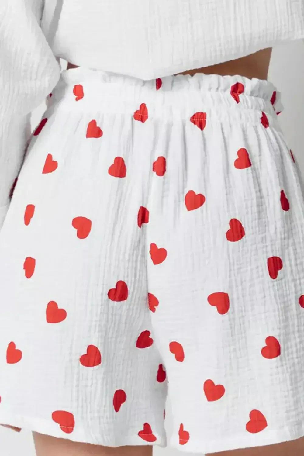 Basic Bae Heart Collared Neck Button Down Top and Shorts Set - ShopBasicbae - Flyclothing LLC
