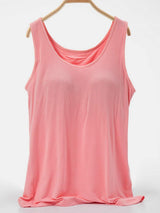Scoop Neck Wide Strap Tank - Trendsi - Flyclothing LLC