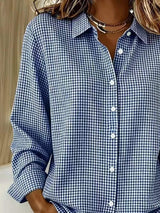 Full Size Plaid Button Up Long Sleeve Shirt Plus Size - Trendsi - Flyclothing LLC