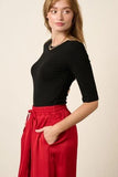 Mittoshop Round Neck Half Sleeve T-Shirt - Trendsi