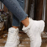 Plush Lined Ankle Boots - Trendsi - Flyclothing LLC