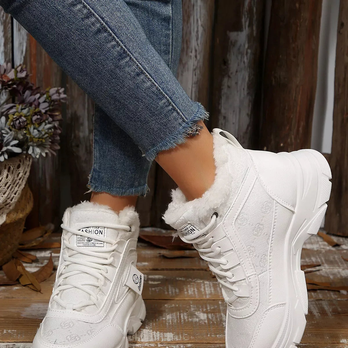 Plush Lined Ankle Boots - Trendsi - Flyclothing LLC