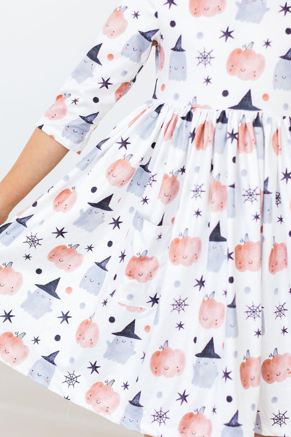 Peek-a-Boo 3/4 Sleeve Pocket Twirl Dress - Mila & Rose ®