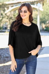 Basic Bae Full Size Round Neck Drop Shoulder T-Shirt - ShopBasicbae - Flyclothing LLC