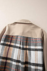 Pocketed Plaid Long Sleeve Mini Shirt Dress - Trendsi - Flyclothing LLC