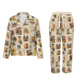 Baha Ranch Vintage Cowgirl Collage Western Rodeo Satin Pajamas - Baha Ranch Western Wear - Flyclothing LLC