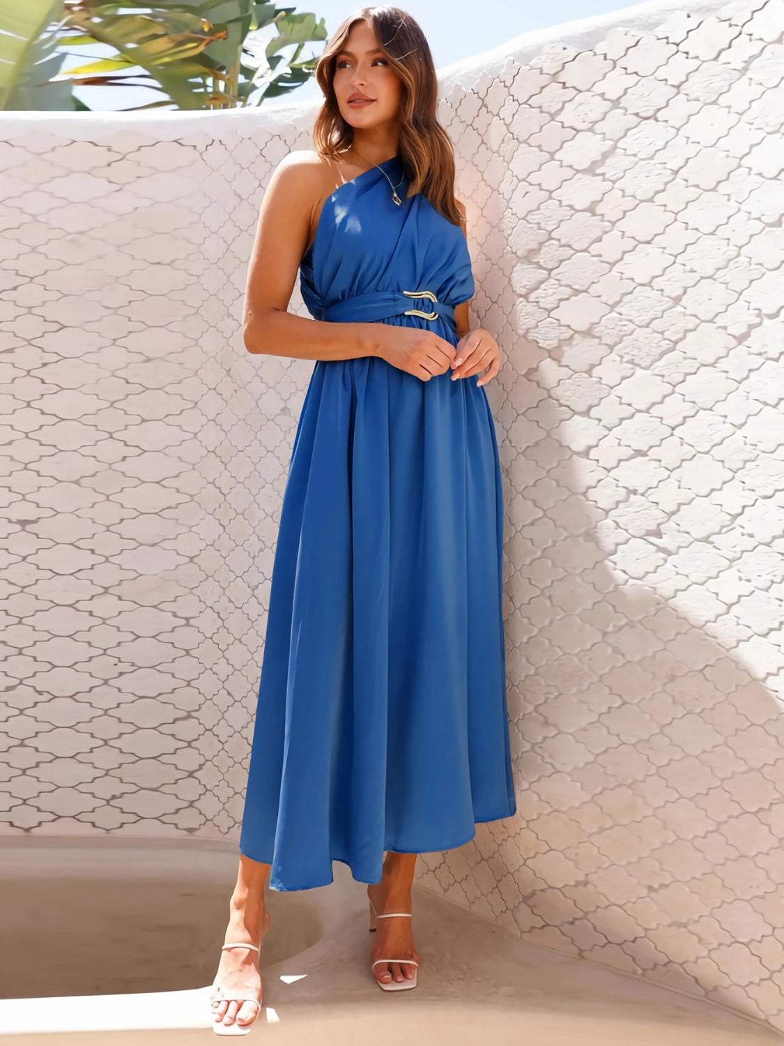 Single Shoulder Midi Dress - Trendsi - Flyclothing LLC