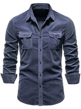Men's Full Size Collared Neck Button Down Shirt with Chest Pockets Plus Size - Trendsi - Flyclothing LLC