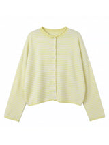 Button-Down Striped Knit Cardigan - Trendsi - Flyclothing LLC