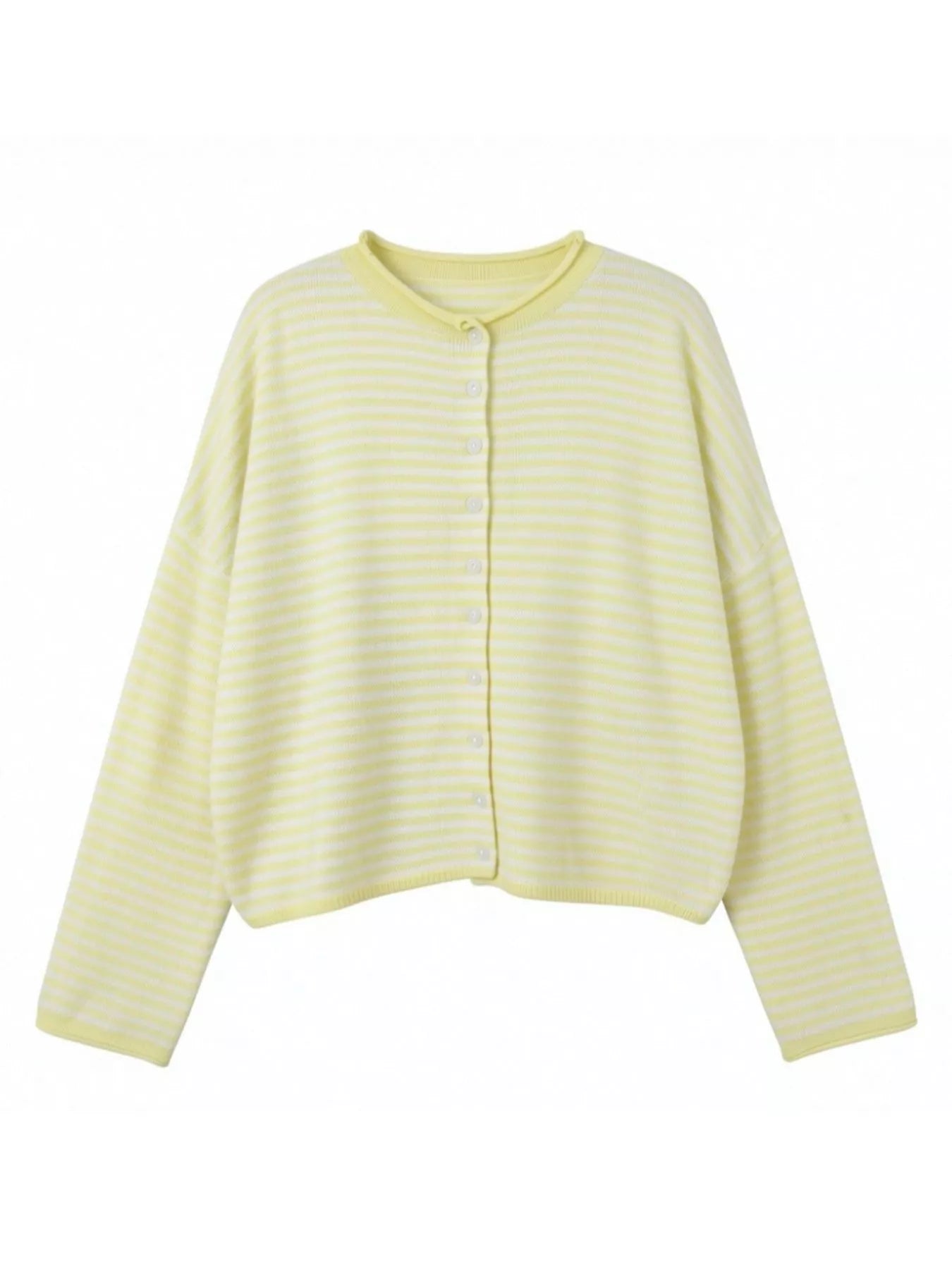 Button-Down Striped Knit Cardigan - Trendsi - Flyclothing LLC