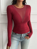 Devine Round Neck Long Sleeve T-Shirt - Trendsi - Flyclothing LLC