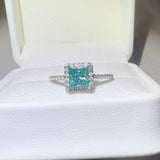 2 Carat 925 Sterling Silver Moissanite Square Shape Ring - Trendsi - Flyclothing LLC