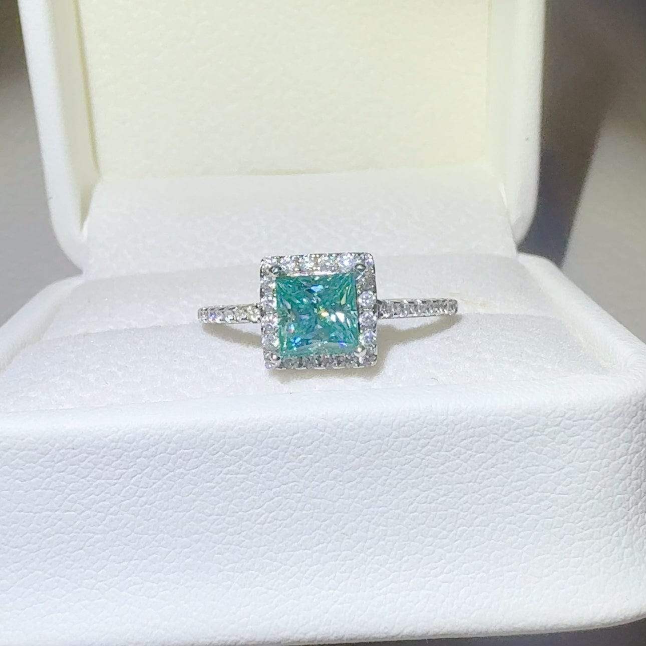 2 Carat 925 Sterling Silver Moissanite Square Shape Ring - Trendsi - Flyclothing LLC
