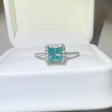 2 Carat 925 Sterling Silver Moissanite Square Shape Ring - Trendsi