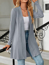 Open Front Long Sleeve Cardigan - Trendsi - Flyclothing LLC