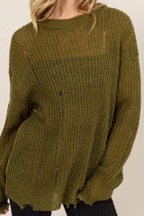 HYFVE Distressed Long Sleeve Knit Top - Trendsi - Flyclothing LLC