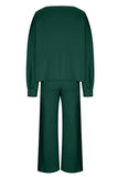 Round Neck Long Sleeve Top and Pants Set - Trendsi - Flyclothing LLC