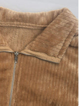 Perfee Pocketed Zip Up Collared Neck Long Sleeve Jacket - Trendsi - Flyclothing LLC