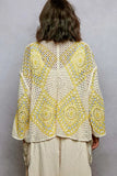 POL Open Front Crochet Cardigan with Granny Square Pattern - Trendsi - Flyclothing LLC