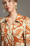 Umgee Full Size Floral Tiered Midi Shirt Dress Plus Size - Trendsi - Flyclothing LLC